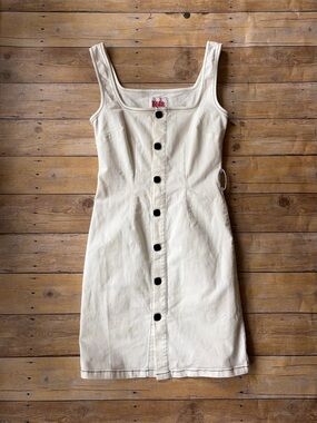 SOLID & STRIPED White Button-Front Mini Dress Size-Small-MISSING BELT